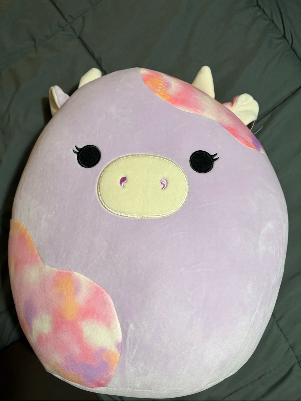 Squishmallows Lavender and Pastel Tie-Dye Cow Plush - Suri